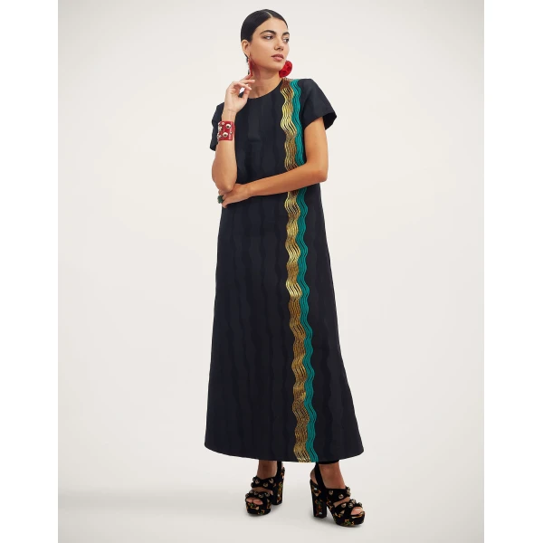 La DoubleJ Twin Flame Dress Florette Placée Pale Pink in Silk Twill - Dresses - Milanese Maximalist Fashion at Luxury Shoes 
