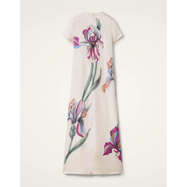 La DoubleJ Waldorf Dress Oasis Ombré Placée Geen & Red in Crepe De Chine - Dresses - Milanese Maximalist Fashion at Luxury Shoes 