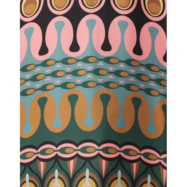 La DoubleJ Wavy Mini Dress Bicolor Mint & Dark Green in Cotton Knit - Dresses - Milanese Maximalist Fashion at Luxury Shoes 