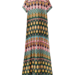 La DoubleJ Wavy Mini Dress Bicolor Mint & Dark Green in Cotton Knit - Dresses - Milanese Maximalist Fashion at Luxury Shoes 