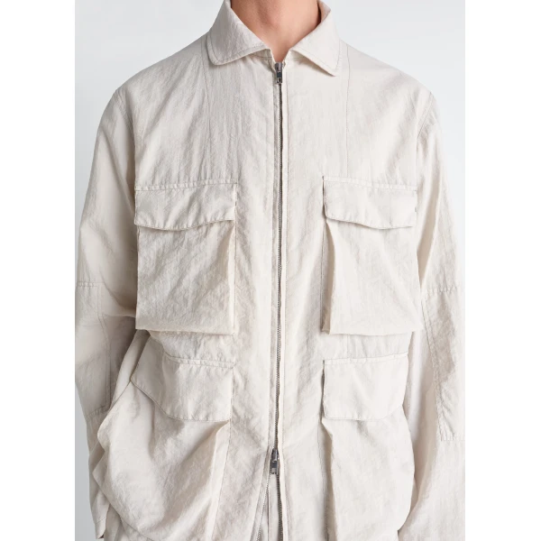 Lemaire 3d Pocket Jacket in Washed Technical Cotton - Jackets - Parisian Minimalist Luxury at Luxury Shoes 
