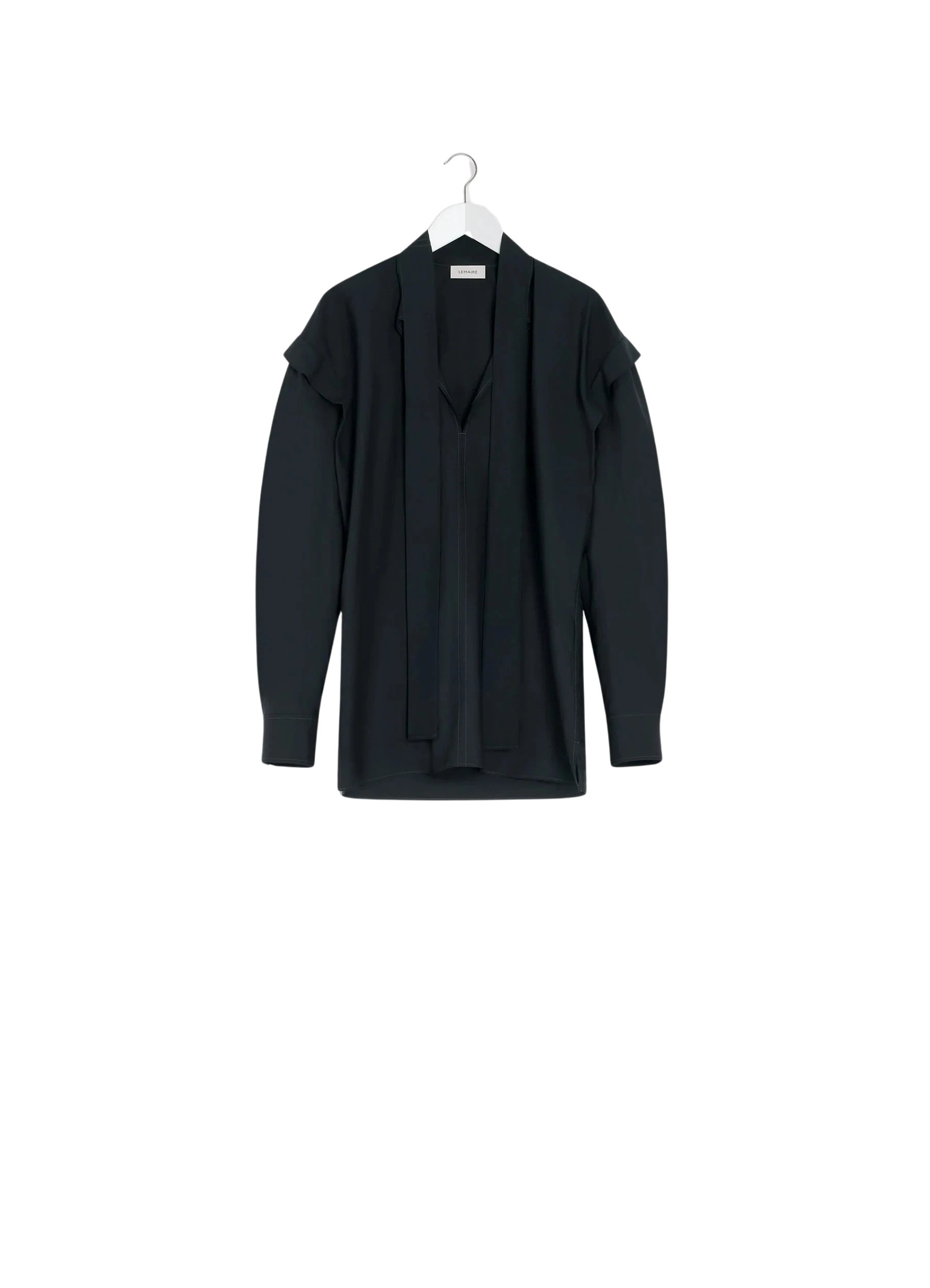 Lemaire Ascot Blouse Washed Cotton Silk - Tops - Parisian Minimalist Luxury at Luxury Shoes 