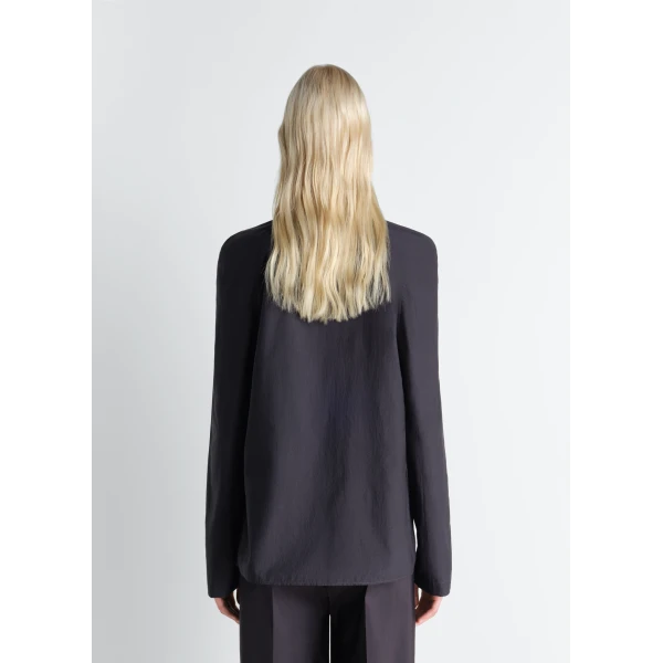 Lemaire Ascot Blouse in Washed Cotton Silk - Tops - Parisian Minimalist Luxury at Luxury Shoes 