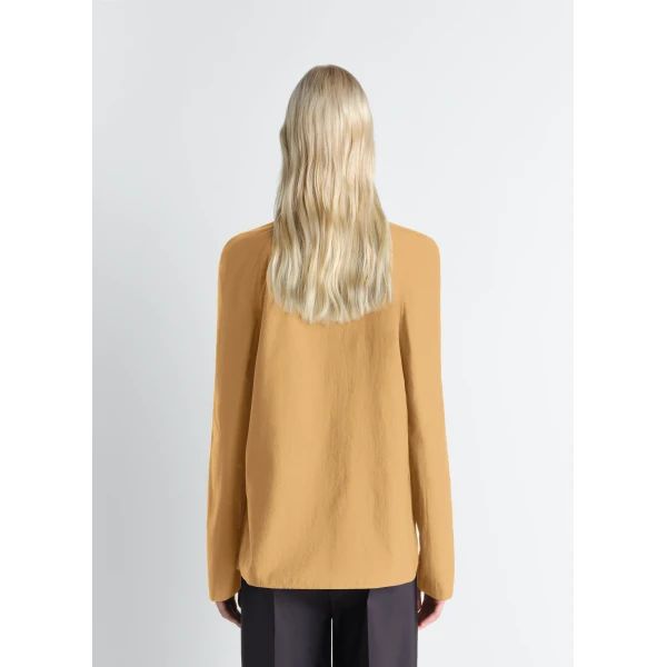 Lemaire Ascot Blouse in Washed Cotton Silk - Tops - Parisian Minimalist Luxury at Luxury Shoes 