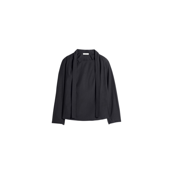 Lemaire Ascot Blouse in Washed Cotton Silk - Tops - Parisian Minimalist Luxury at Luxury Shoes 