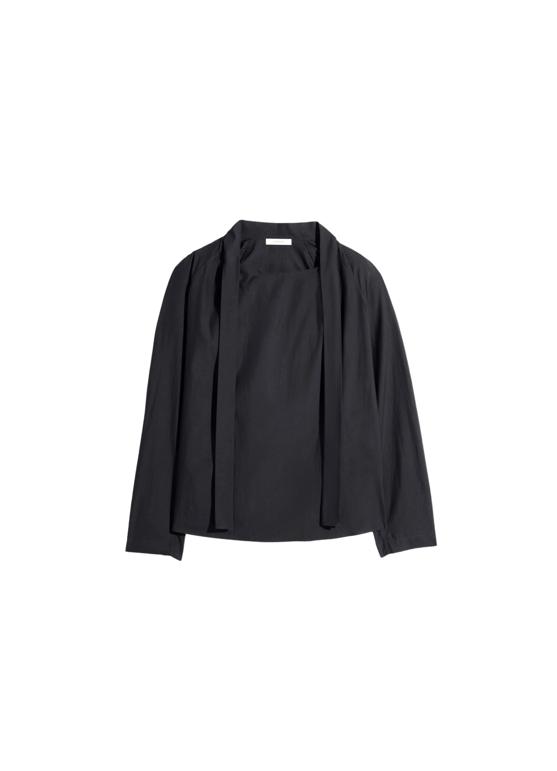 Lemaire-Ascot-Blouse-in-Washed-Cotton-Silk-coveti-619204_nobg Lemaire Ascot Blouse in Washed Cotton Silk - Tops - Parisian Minimalist Luxury at Luxury Shoes