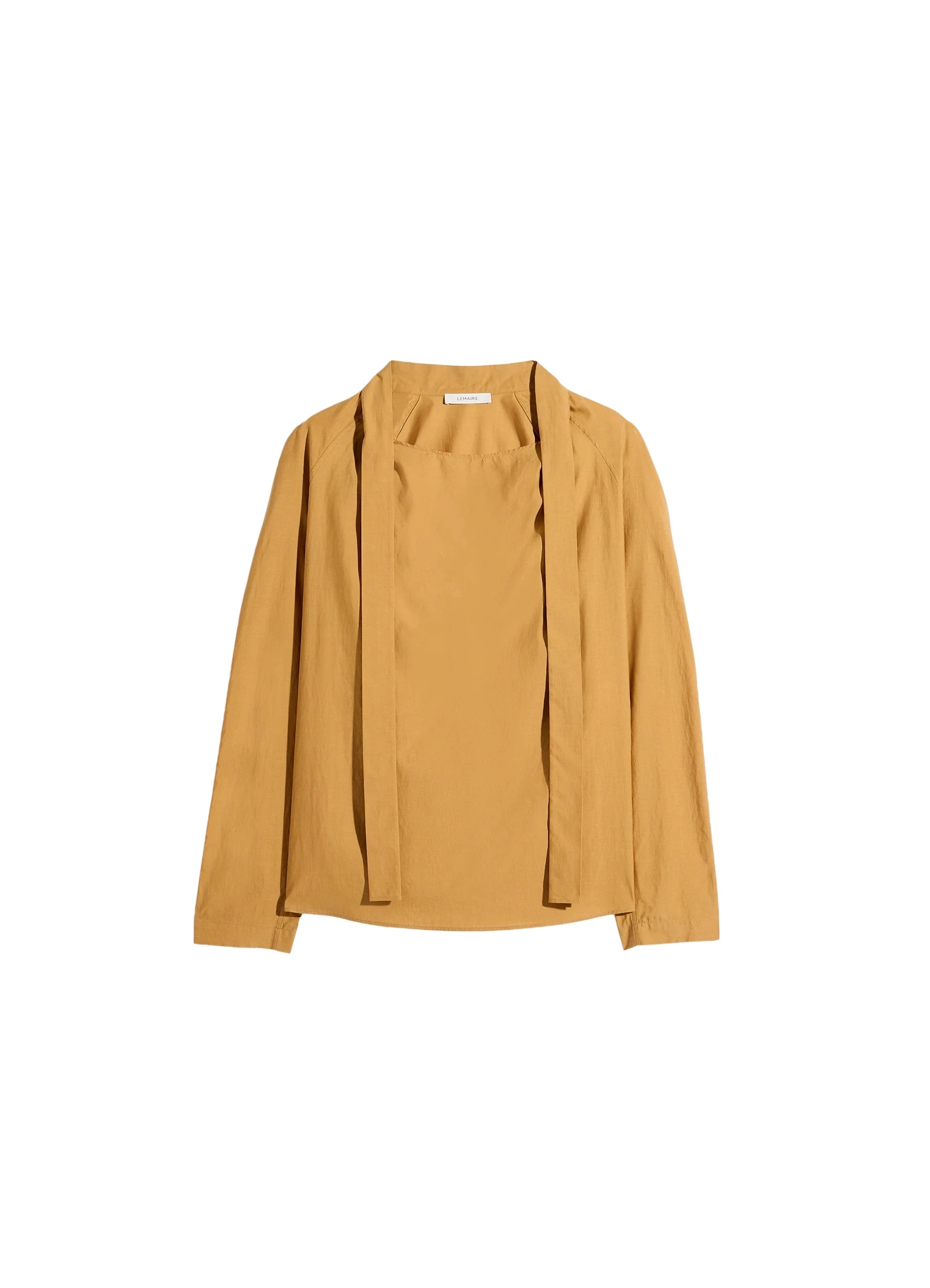 Lemaire-Ascot-Blouse-in-Washed-Cotton-Silk-coveti-762053_nobg Lemaire Ascot Blouse in Washed Cotton Silk - Tops - Parisian Minimalist Luxury at Luxury Shoes