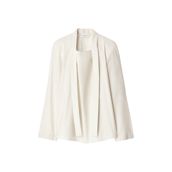 Lemaire Ascot Blouse in Washed Cotton Silk - Tops - Parisian Minimalist Luxury at Luxury Shoes 