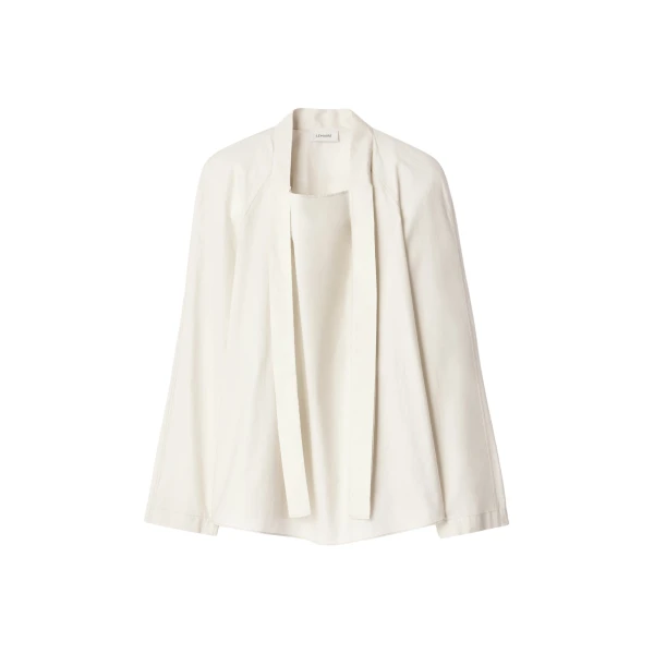 Lemaire Ascot Blouse in Washed Cotton Silk - Tops - Parisian Minimalist Luxury at Luxury Shoes 