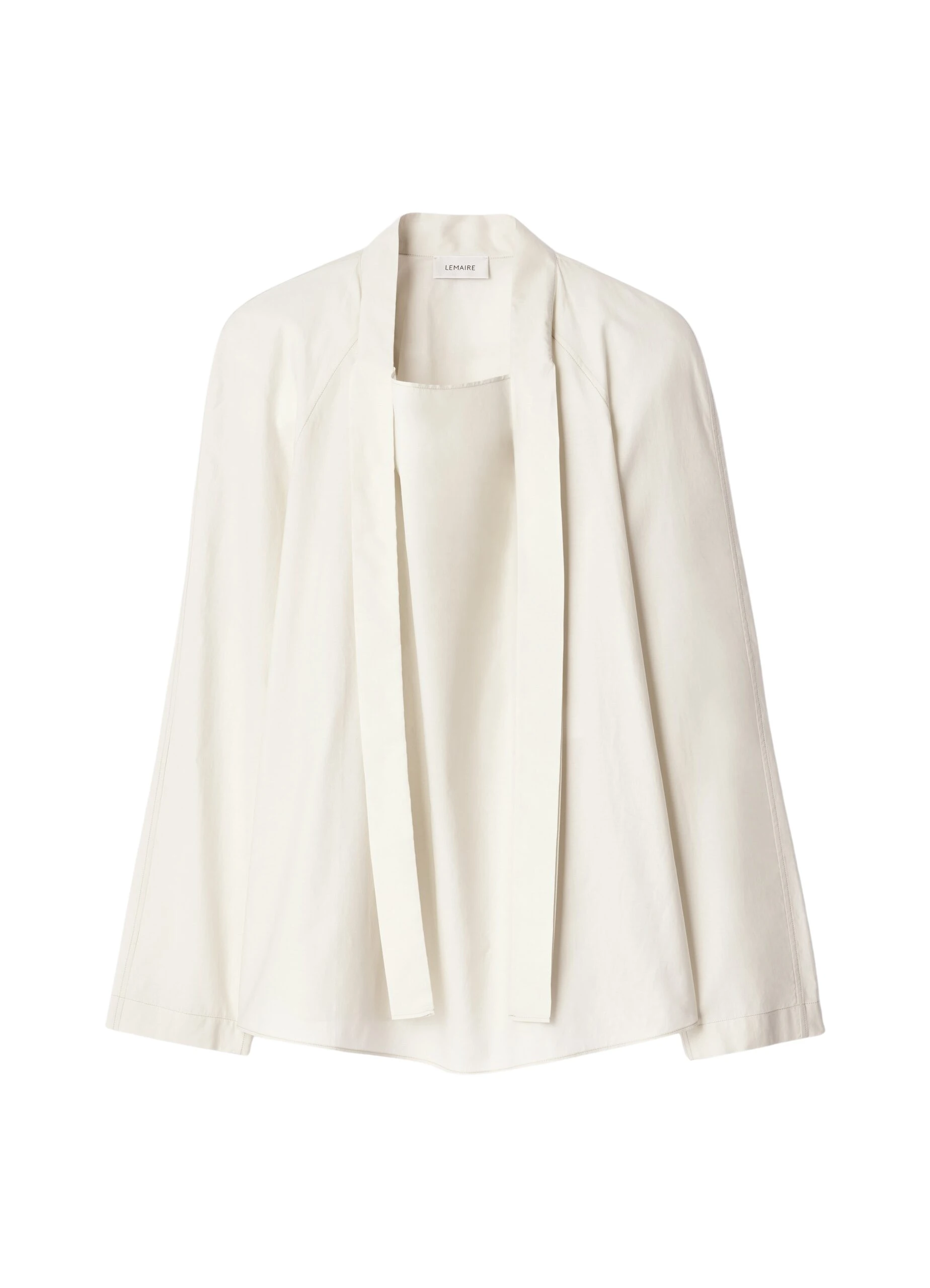 Lemaire-Ascot-Blouse-in-Washed-Cotton-Silk-coveti-scaled29233_nobg Lemaire Ascot Blouse in Washed Cotton Silk - Tops - Parisian Minimalist Luxury at Luxury Shoes
