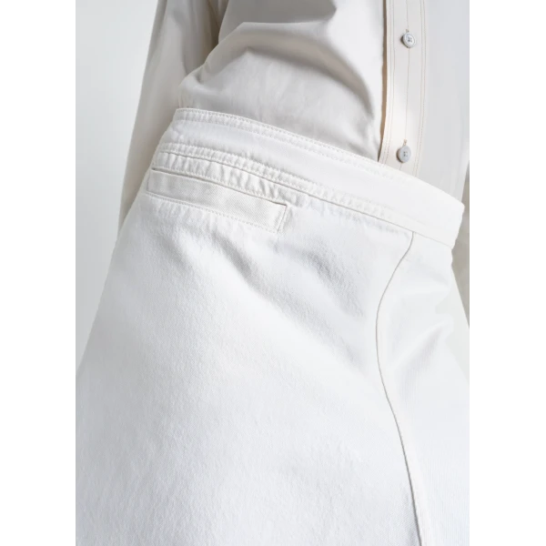 Lemaire Asymmetric Skirt in Denim - Skirts - Parisian Minimalist Luxury at Luxury Shoes 