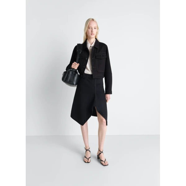 Lemaire Asymmetric Skirt in Denim - Skirts - Parisian Minimalist Luxury at Luxury Shoes 