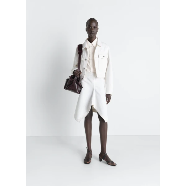 Lemaire Asymmetric Skirt in Denim - Skirts - Parisian Minimalist Luxury at Luxury Shoes 