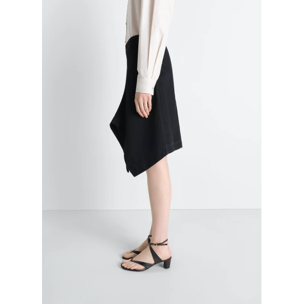 Lemaire Asymmetric Skirt in Denim - Skirts - Parisian Minimalist Luxury at Luxury Shoes 