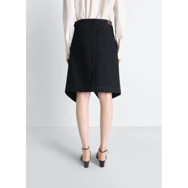 Lemaire Asymmetric Skirt in Denim - Skirts - Parisian Minimalist Luxury at Luxury Shoes 