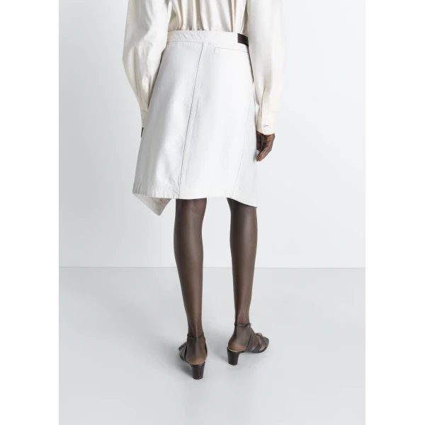 Lemaire Asymmetric Skirt in Denim - Skirts - Parisian Minimalist Luxury at Luxury Shoes 