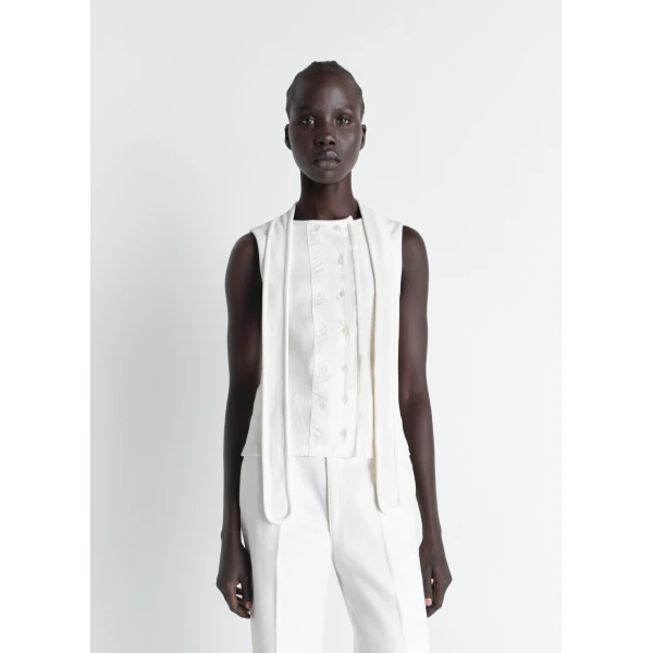 Lemaire Asymmetrical Fitted Top in Jersey - Tops - Parisian Minimalist Luxury at Luxury Shoes 