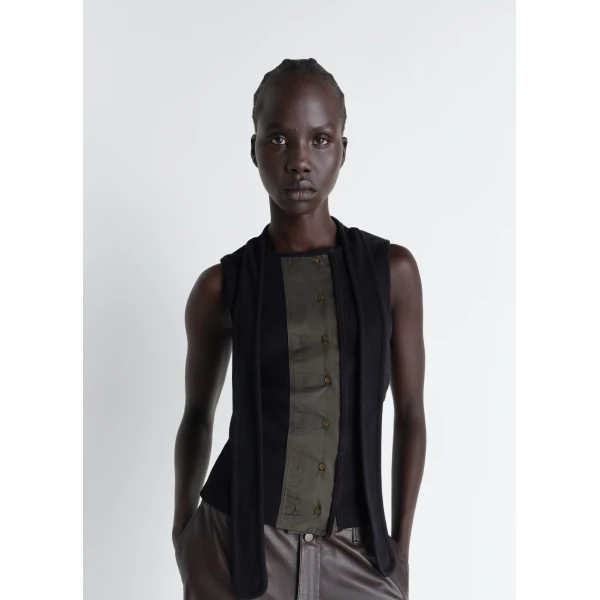 Lemaire Asymmetrical Fitted Top in Jersey - Tops - Parisian Minimalist Luxury at Luxury Shoes 