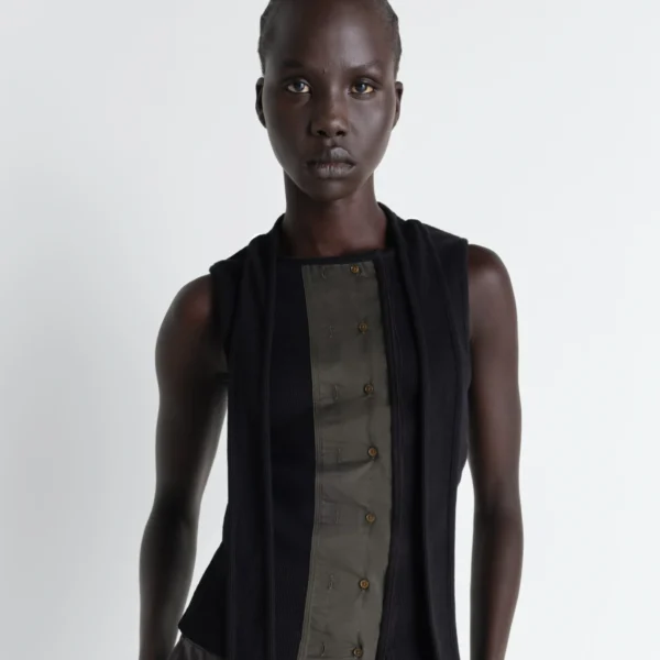 Lemaire Asymmetrical Fitted Top in Jersey, view 2