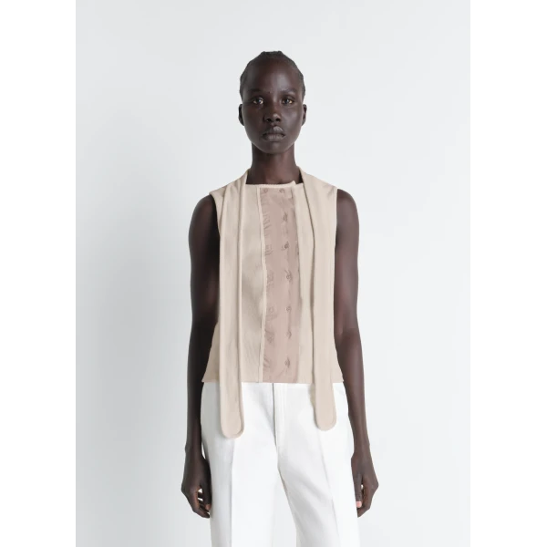 Lemaire Asymmetrical Fitted Top in Jersey - Tops - Parisian Minimalist Luxury at Luxury Shoes 