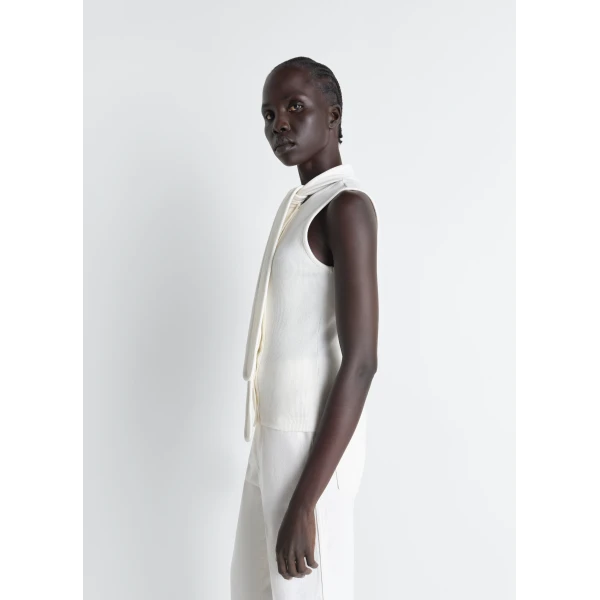 Lemaire Asymmetrical Fitted Top in Jersey - Tops - Parisian Minimalist Luxury at Luxury Shoes 