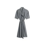 Lemaire Asymmetrical Shirt Dress in Dry Silk - Dresses - Parisian Minimalist Luxury at Luxury Shoes 