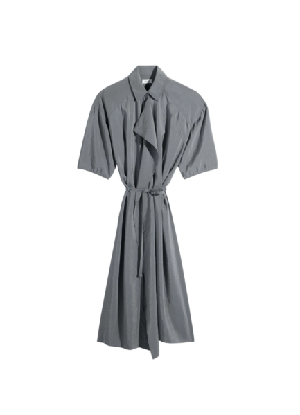 Lemaire Asymmetrical Shirt Dress in Dry Silk - Dresses - Parisian Minimalist Luxury at Luxury Shoes 