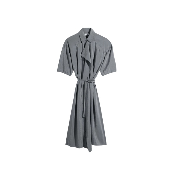 Lemaire Asymmetrical Shirt Dress in Dry Silk - Dresses - Parisian Minimalist Luxury at Luxury Shoes 