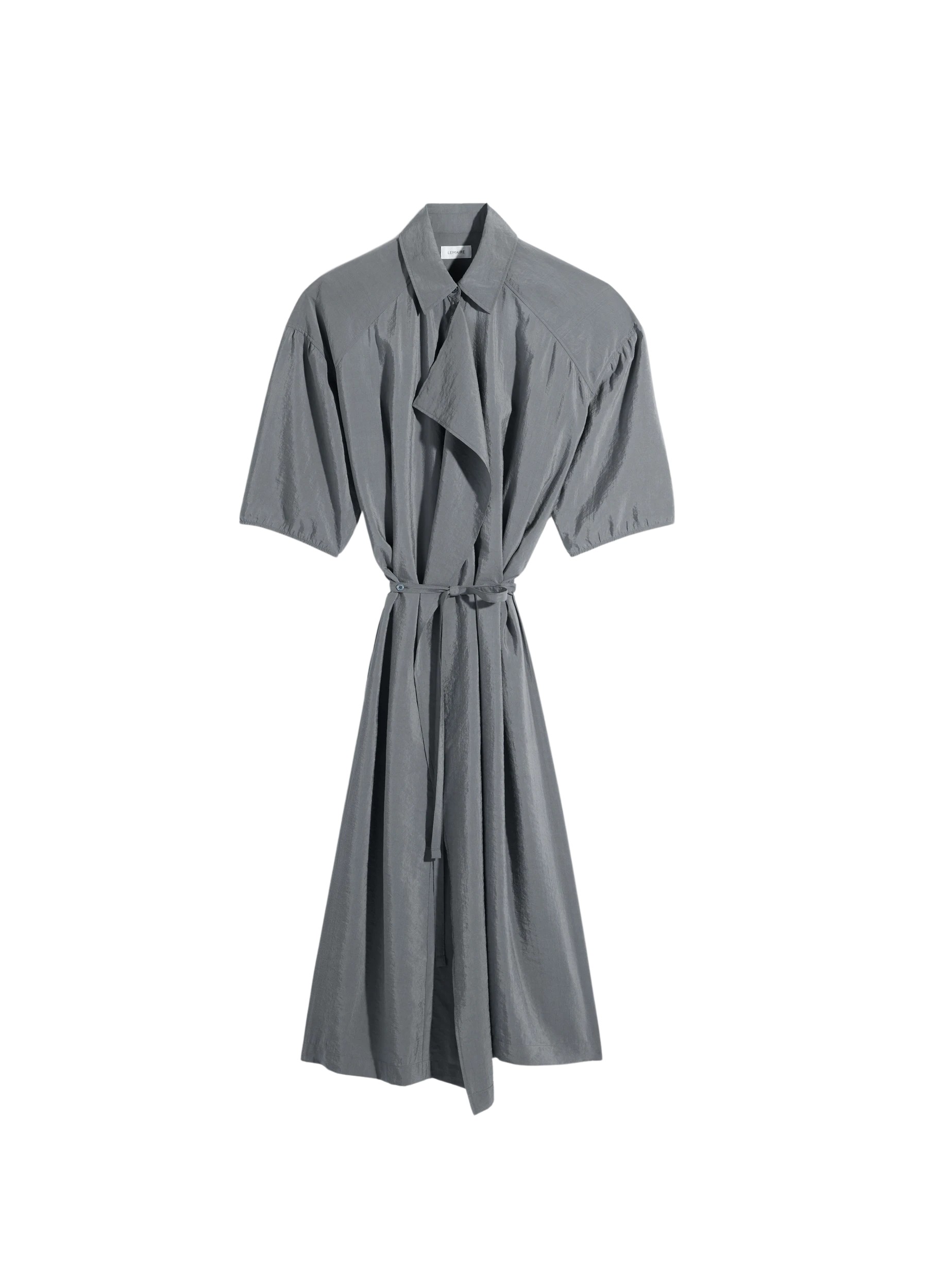 Lemaire Asymmetrical Shirt Dress in Dry Silk - Dresses - Parisian Minimalist Luxury at Luxury Shoes 