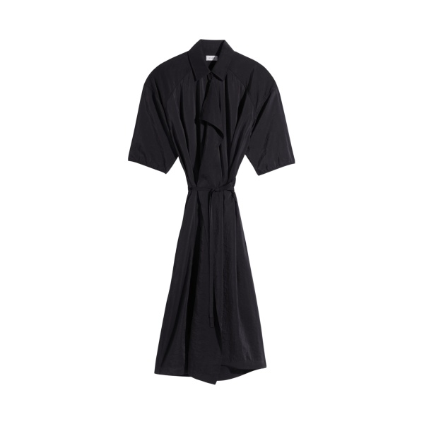 Lemaire Asymmetrical Shirt Dress in Dry Silk - Dresses - Parisian Minimalist Luxury at Luxury Shoes 