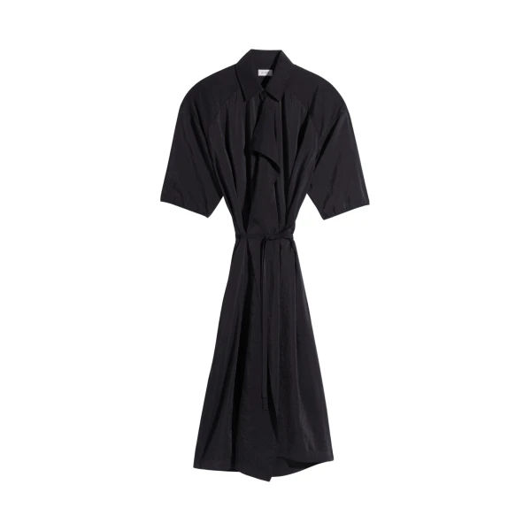 Lemaire Asymmetrical Shirt Dress in Dry Silk - Dresses - Parisian Minimalist Luxury at Luxury Shoes 