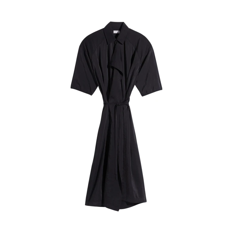 Lemaire Asymmetrical Shirt Dress in Dry Silk - Dresses - Parisian Minimalist Luxury at Luxury Shoes 