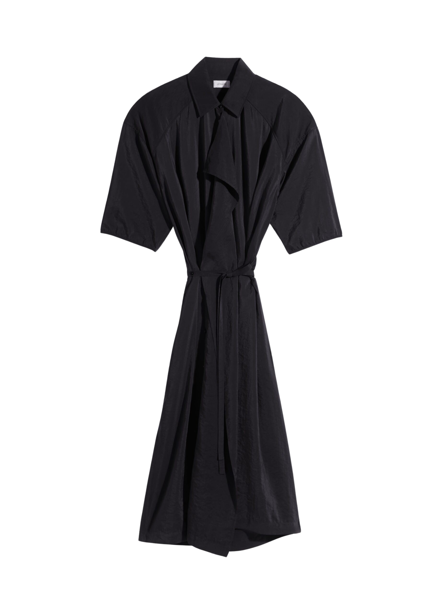 Lemaire Asymmetrical Shirt Dress in Dry Silk - Dresses - Parisian Minimalist Luxury at Luxury Shoes 