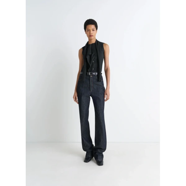 Lemaire Asymmetrical Sleeveless Cardigan in Merino Blend - Knitwear - Parisian Minimalist Luxury at Luxury Shoes 