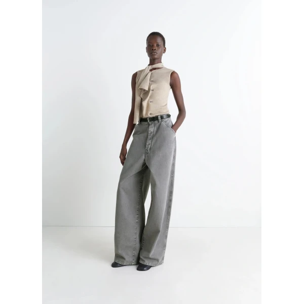 Lemaire Asymmetrical Sleeveless Cardigan in Merino Blend - Knitwear - Parisian Minimalist Luxury at Luxury Shoes 