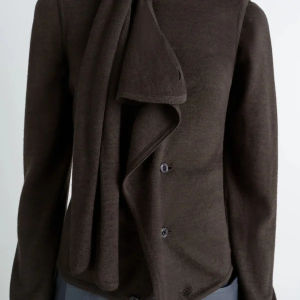 Lemaire Asymmetrical Sleeveless Cardigan in Merino Blend, view 4
