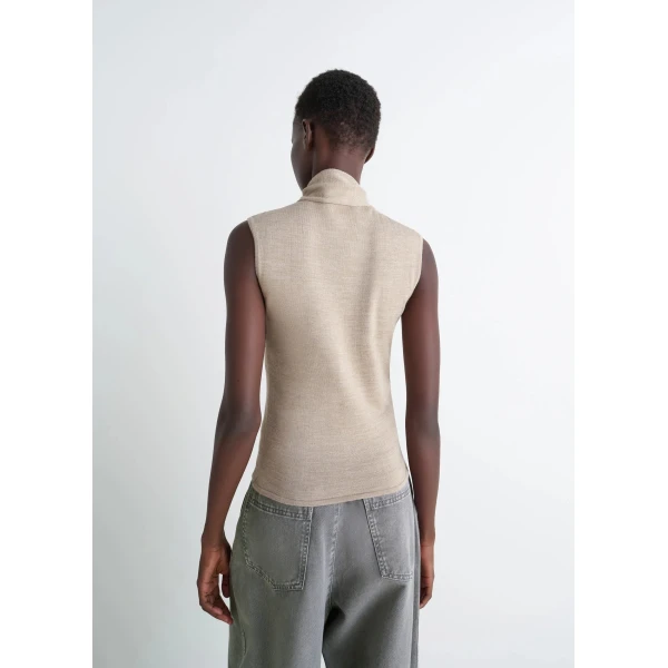 Lemaire Asymmetrical Sleeveless Cardigan in Merino Blend - Knitwear - Parisian Minimalist Luxury at Luxury Shoes 