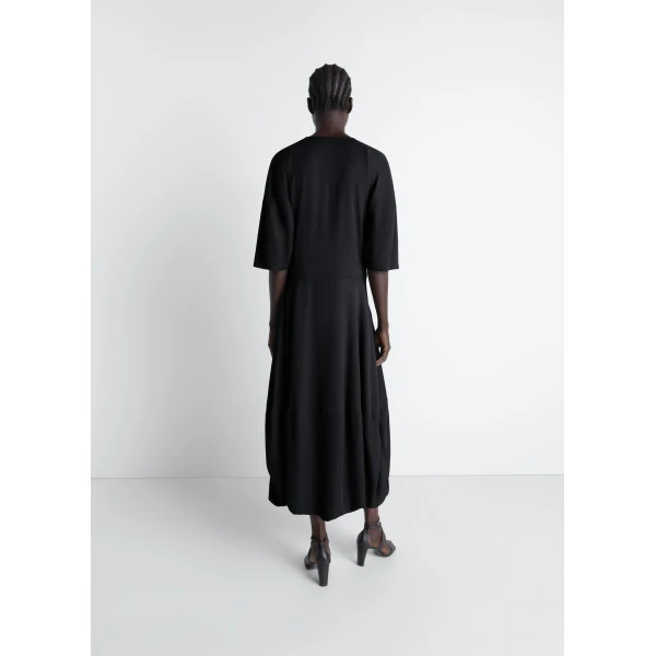 Lemaire Balloon Dress in Crepe De Chine Viscose - Dresses - Parisian Minimalist Luxury at Luxury Shoes 
