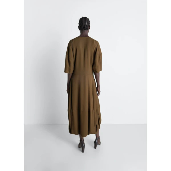 Lemaire Balloon Dress in Crepe De Chine Viscose - Dresses - Parisian Minimalist Luxury at Luxury Shoes 