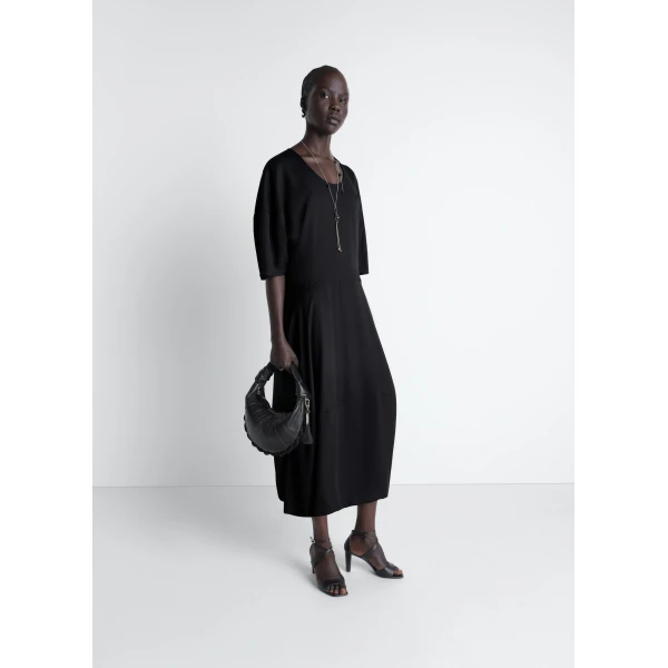 Lemaire Balloon Dress in Crepe De Chine Viscose - Dresses - Parisian Minimalist Luxury at Luxury Shoes 