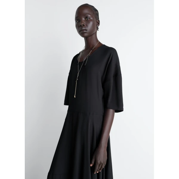 Lemaire Balloon Dress in Crepe De Chine Viscose - Dresses - Parisian Minimalist Luxury at Luxury Shoes 