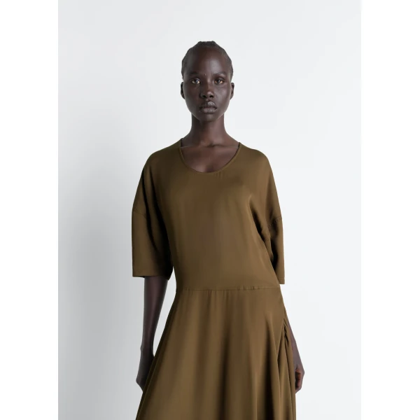 Lemaire Balloon Dress in Crepe De Chine Viscose - Dresses - Parisian Minimalist Luxury at Luxury Shoes 