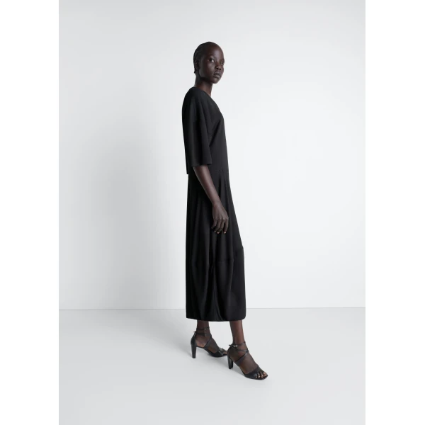 Lemaire Balloon Dress in Crepe De Chine Viscose - Dresses - Parisian Minimalist Luxury at Luxury Shoes 