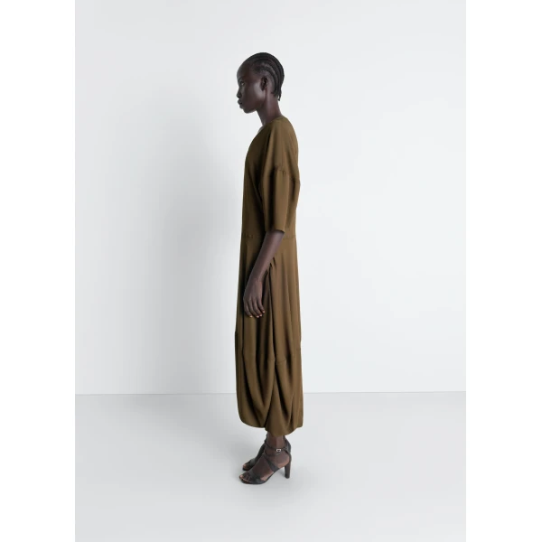 Lemaire Balloon Dress in Crepe De Chine Viscose - Dresses - Parisian Minimalist Luxury at Luxury Shoes 