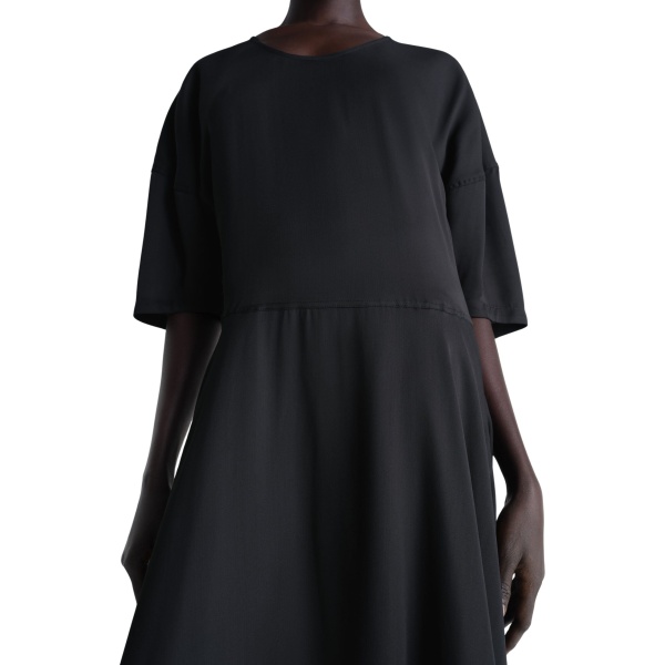 Lemaire Balloon Dress in Crepe De Chine Viscose - Dresses - Parisian Minimalist Luxury at Luxury Shoes 