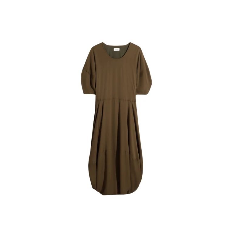 Lemaire Balloon Dress in Crepe De Chine Viscose - Dresses - Parisian Minimalist Luxury at Luxury Shoes 