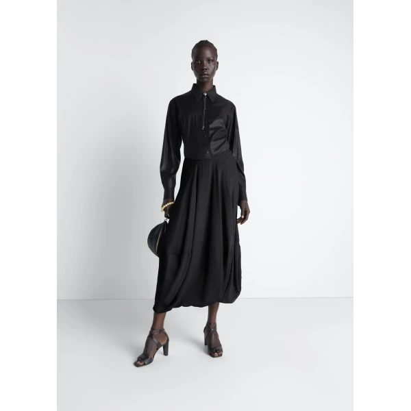 Lemaire Balloon Skirt in Crepe De Chine Viscose - Skirts - Parisian Minimalist Luxury at Luxury Shoes 