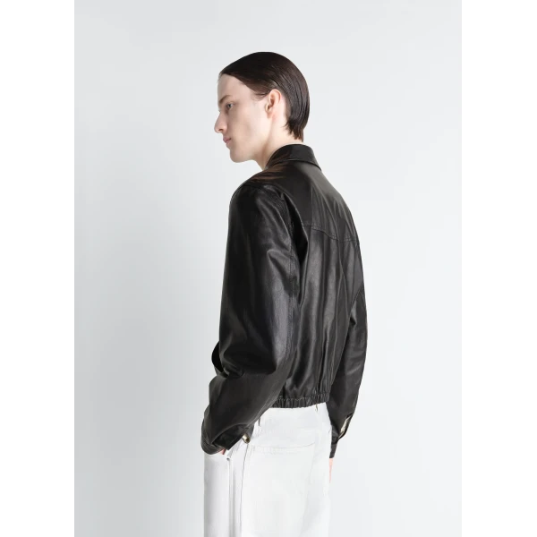 Lemaire Biker Blouson in Leather - Jackets - Parisian Minimalist Luxury at Luxury Shoes 