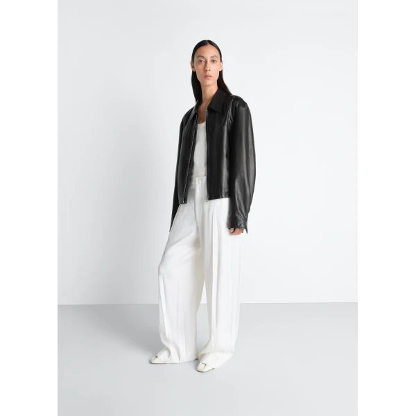 Lemaire Biker Blouson in Leather - Jackets - Parisian Minimalist Luxury at Luxury Shoes 