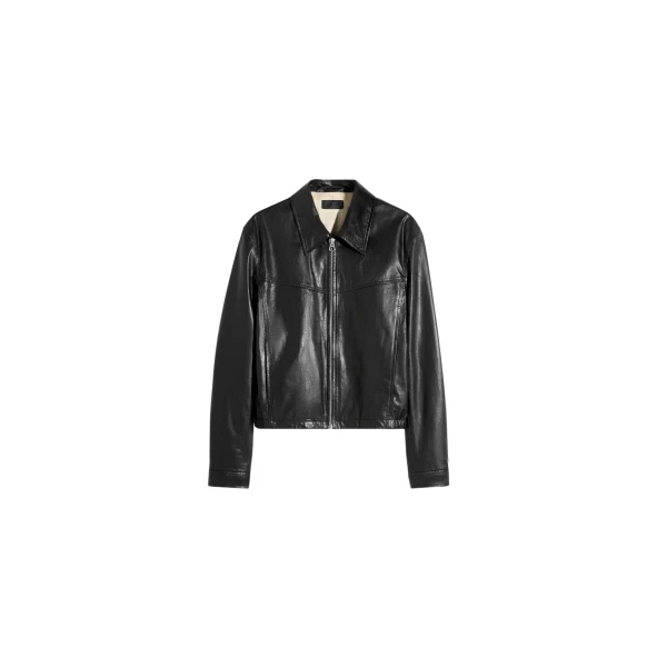 Lemaire Biker Blouson in Leather - Jackets - Parisian Minimalist Luxury at Luxury Shoes 